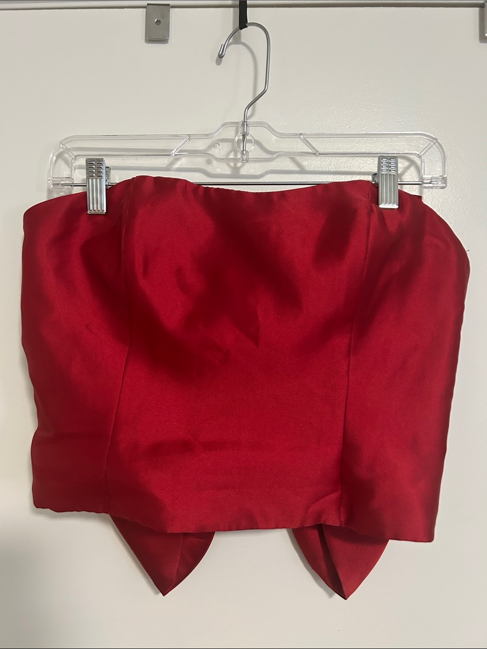 Red Strapless Bow Top, Size 4